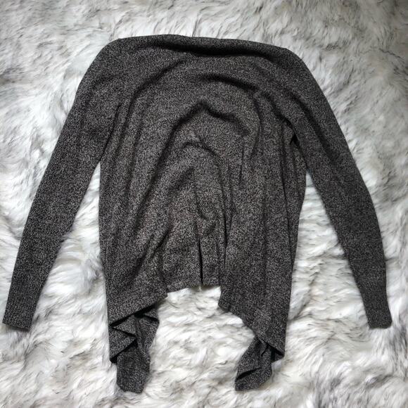 AB Studio Gray Open Waterfall Drape Bohemian Boho Cardigan Sweater - Picture 7 of 7